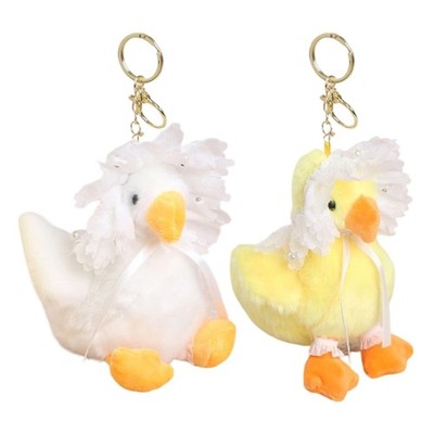 Elegant Fabric Geese Keychain Lightweight Pendant For Bag Decors Cute Gift