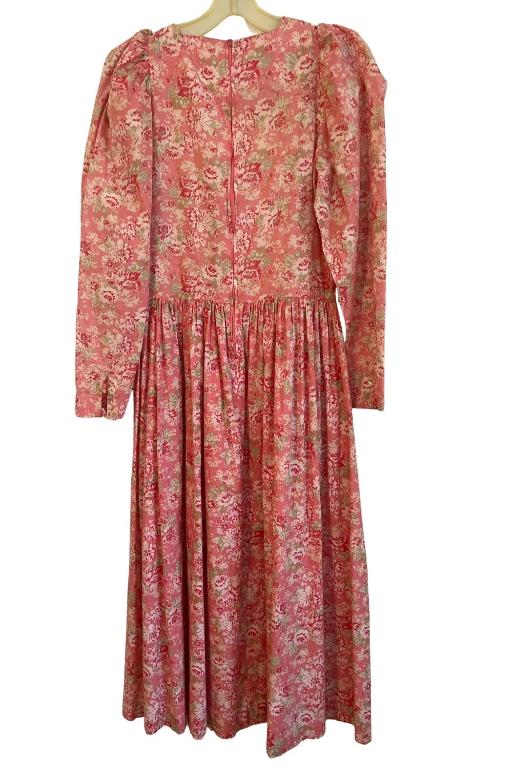 VETEMENTS Abito Laura Ashley anni 80 floreale manica a sbuffo giardino tasche tè come nuovo US 10 UK 12