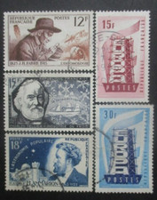 FRANCE-1956- N°1055 au 1057 - 1076 et 1077 oblitérés