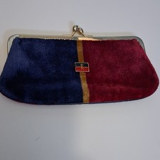 Ambassador by Roberta di Camerino Leather Kisslock Wallet Blue Red Gold