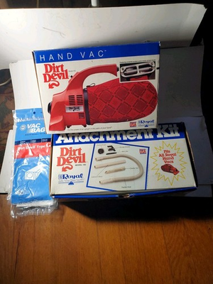 #ad Dirt Devil Hand Vacuum Royal Vacuum Red USA With Box Bags amp; Accessories Working $55.00