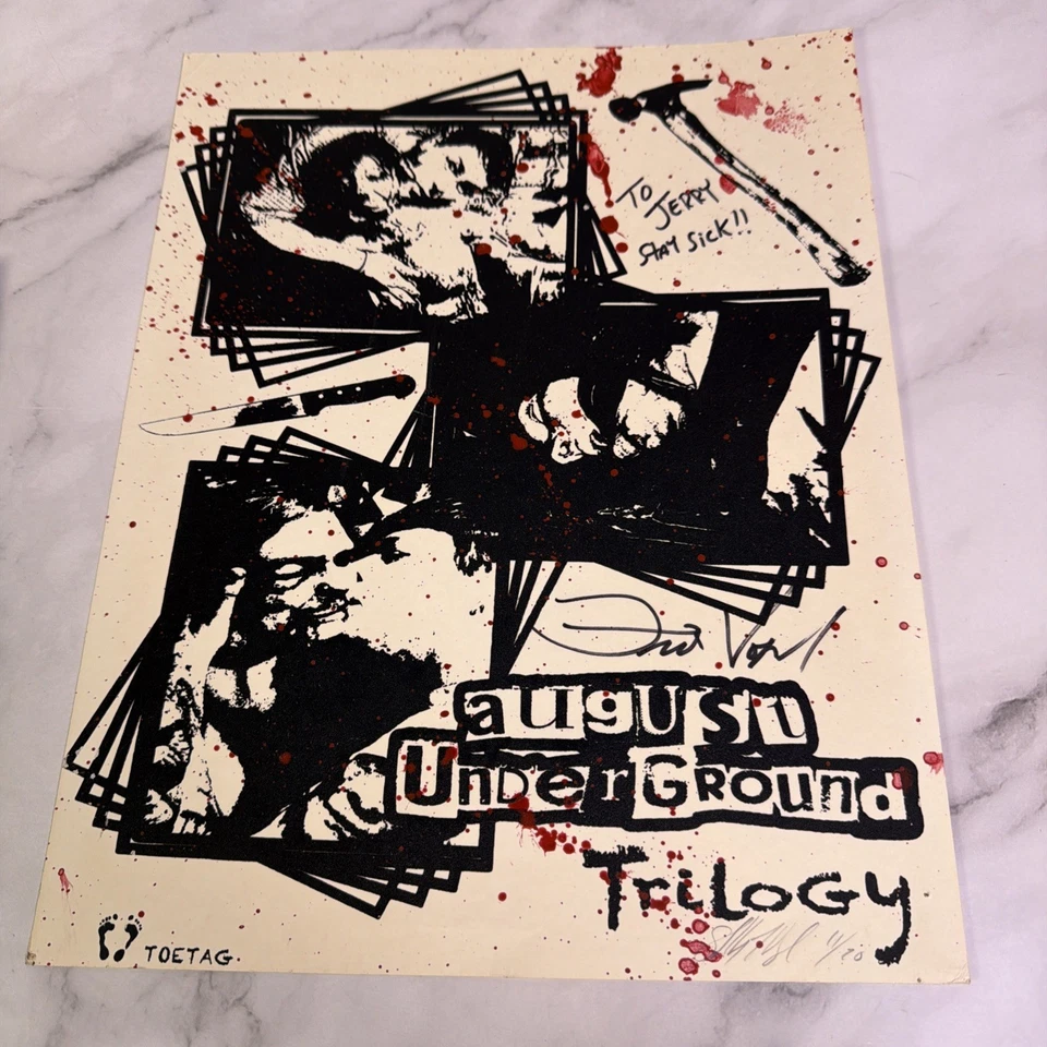 Fred Vogel "August Underground's Mordum" DVD + SIGNED ‘Trilogy’ 14x11 Poster ✅ - Image 3 of 4
