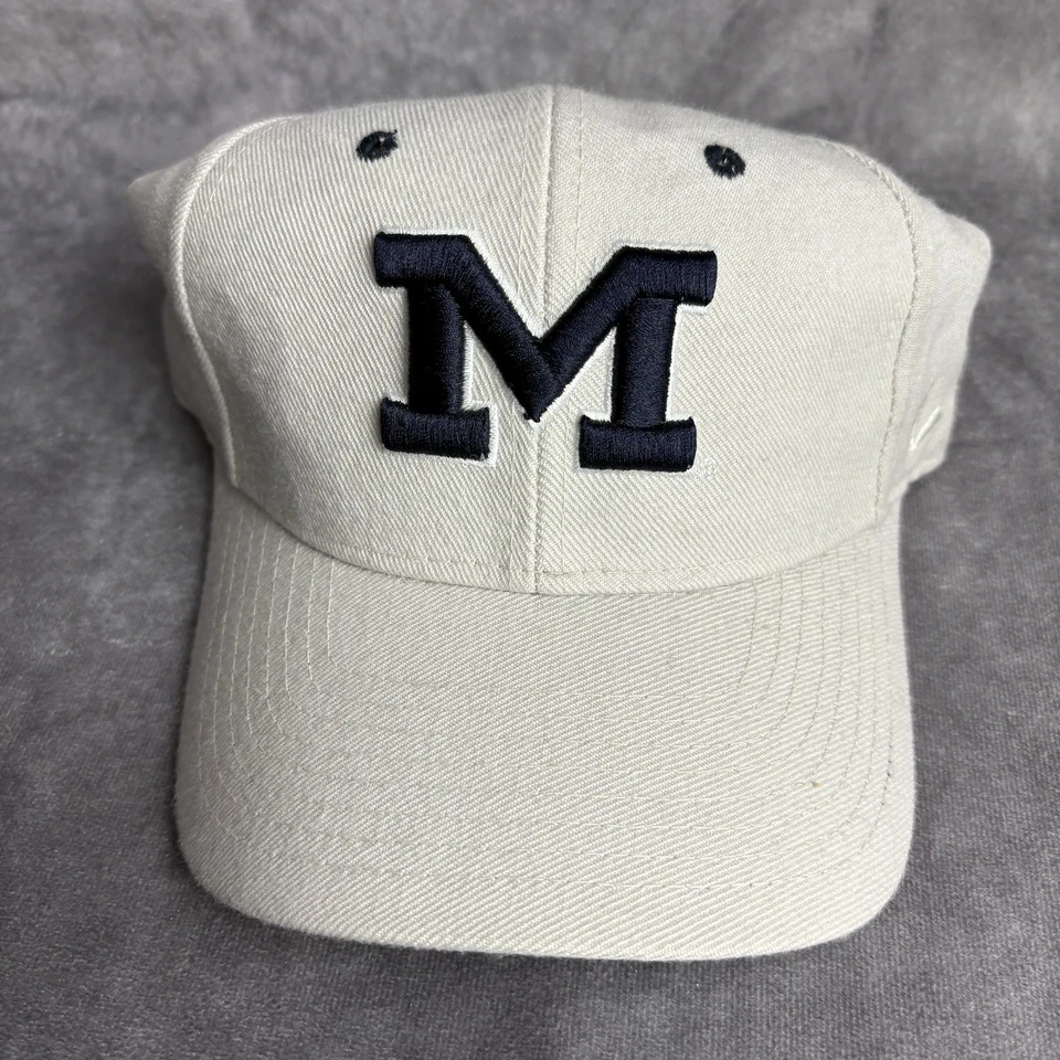 Michigan Wolverines Hat Fitted 6 3/4 Beige White College Zephyr NEW - Image 2 of 4