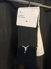 Jordan Everyday Dri-FIT Crew Socks 3 Pairs Red Black White Men s Size L 8-12