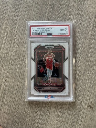 2022 PANINI PRIZM MONOPOLY #2 DEJOUNTE MURRAY white sparkle PSA 10 (POP 1)