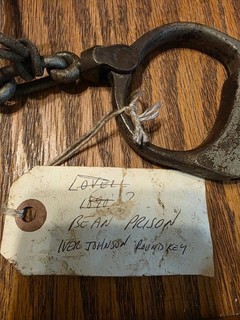 Vintage Antique Police Bean Handcuffs With Key