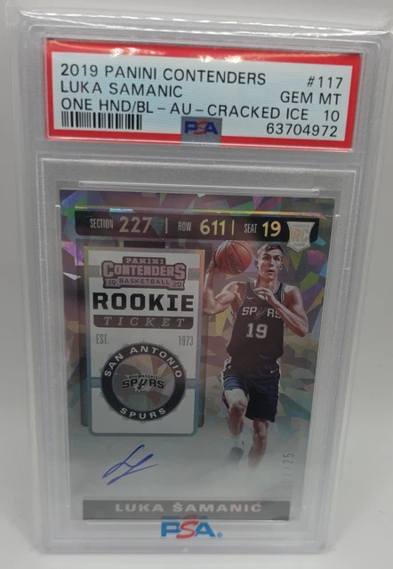 2019-20 Contenders - Rookie Ticket Luka Samanic #117 Cracked Ice PSA 10 /25