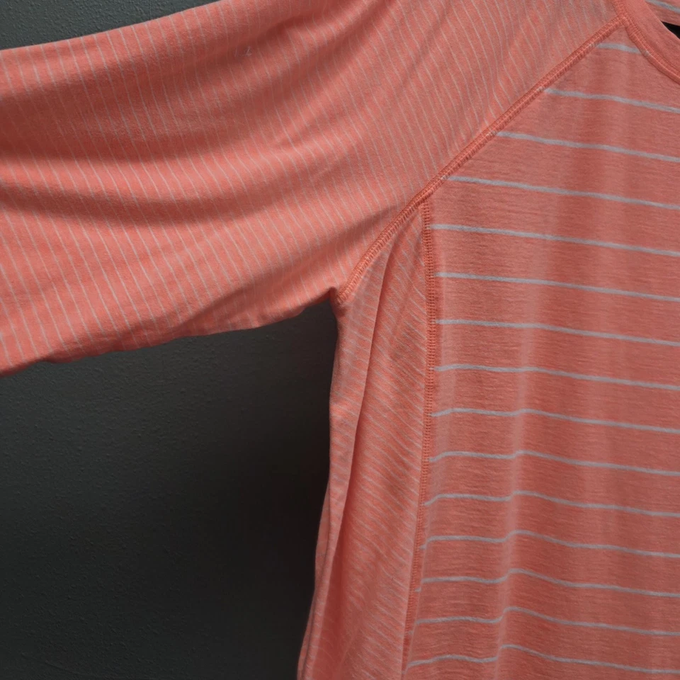 Tek Gear Shirt Womens 1X Pink Striped Long Sleeve DryTek Athletic Pullover Top - Image 3 of 4