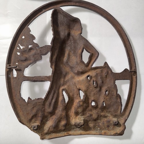 COOL BEANS: Cast Iron Native American Warrior Chief Display Needs Cleaning RS-16 - Picture 3 of 13