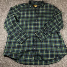 The Foundry Co. Shirt Men's 2XLT Green Plaid Super Soft Cotton Flannel