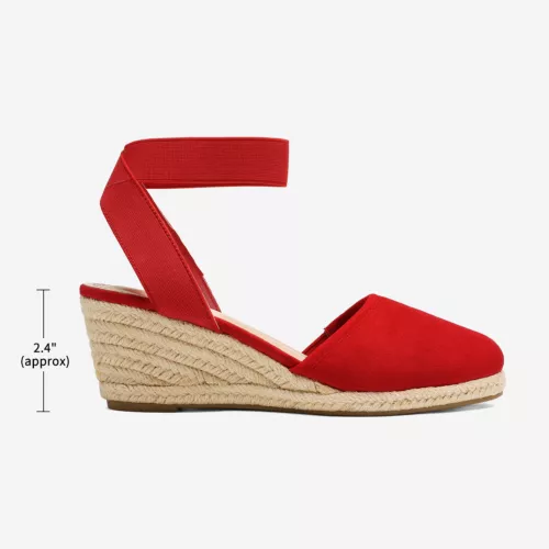 Damenschuhe Espadrilles Keilabsatz elastische Knöchelriemen eng anliegend elegante Schuhe - Bild 27 von 38