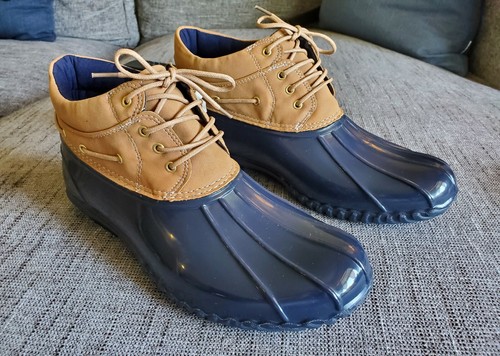 Tommy Hilfiger Talla 7 Marrón para Mujer Azul Marino Con Cordones Botas De  Pato de lluvia de calor | eBay