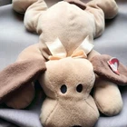 Vtg Ty Beanie Babies Pillow Pals Woof The Dog  Stuffed Animal Plush Floppy Tan