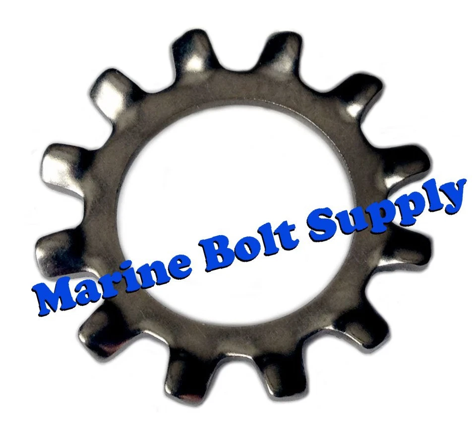 MARINE BOLT SUPPLY Stainless Steel External Star Lock Washers (Sizes: #4 to 1/2")