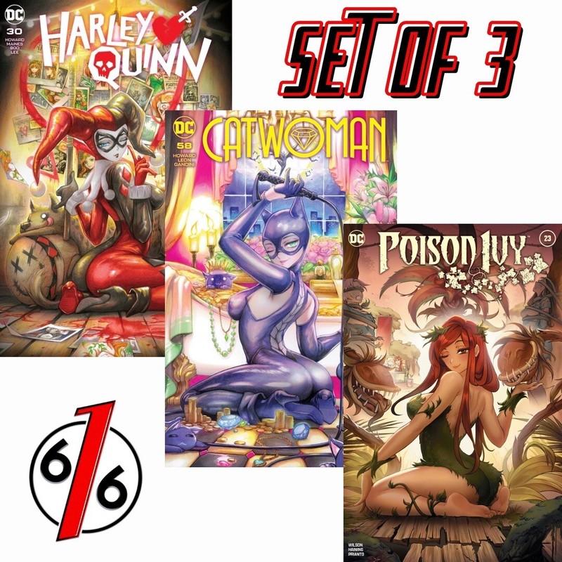 🔥🌱 RACHTA LIN 616 HARLEY QUINN & CATWOMAN & POISON IVY Variant Set LTD 3000