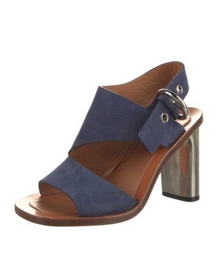 Celine Paris Bam Bam Midnight Blue Suede Strappy Heel Sandals 36