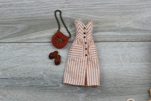 Blythe-doll-dress-Orange-white-accesories-bag-outfit-clothes-1-6-30-cm
