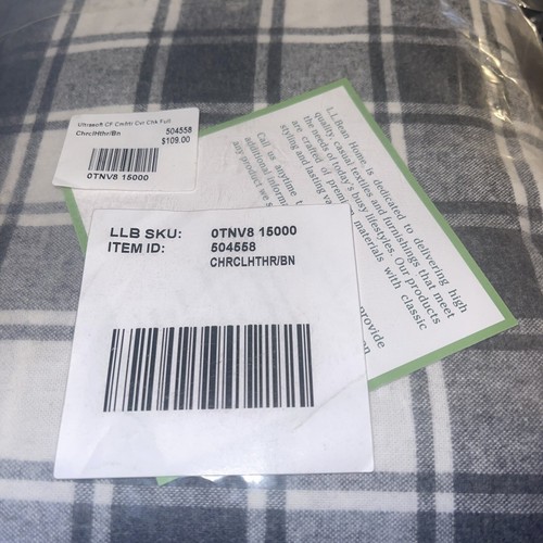 Funda nórdica/edredón de franela gamuza Heritage tamaño completo LL Bean a cuadros std sham - Imagen 5 de 8