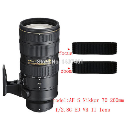 1 Set Zoom+Focus rubber ring For Nikon AF-S nikkor 70-200mm f/2.8G ED VR II lens - Afbeelding 1 van 3