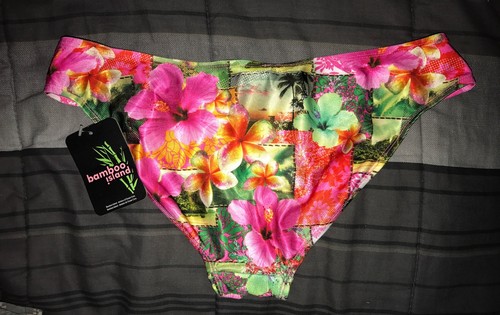 BNWT Bamboo Island Bikini Bottom Sz S Bright Low Rider Floral - Picture 5 of 5