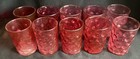 Lot of 10 Fenton Cranberry Glass 4” Tumblers Thumbprint Spot Coin Dot Optic
