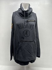 Washington Redskins Sweatshirt NFL Cowl Neck Salute To Service Gray Black Large