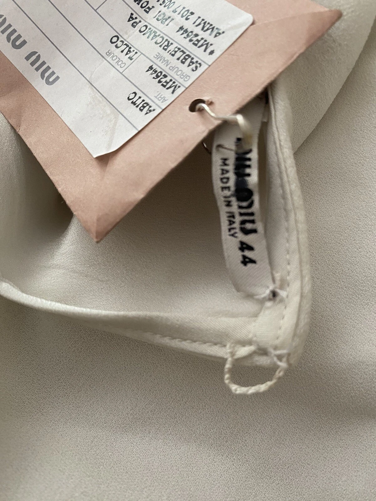 Abito Miu Miu impreziosito taglia 44 8 avorio 2700€