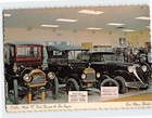 Postcard Cadillac, Model "T" Ford, Brewster & Fire Engine, Edison Museum, FL