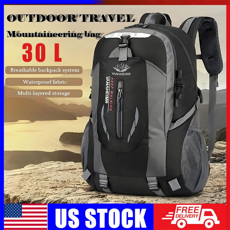 30L Men Women Travel Backpack Rucksack Camping Laptop Hiking School ...