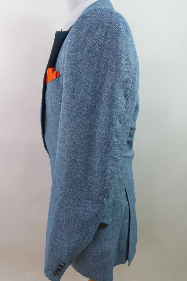 Chaqueta Blazer Abrigo Deportivo Vintage Aquascutum London Hombres Azul Claro Sólido 38 R EE. UU. Foto 4 de 4