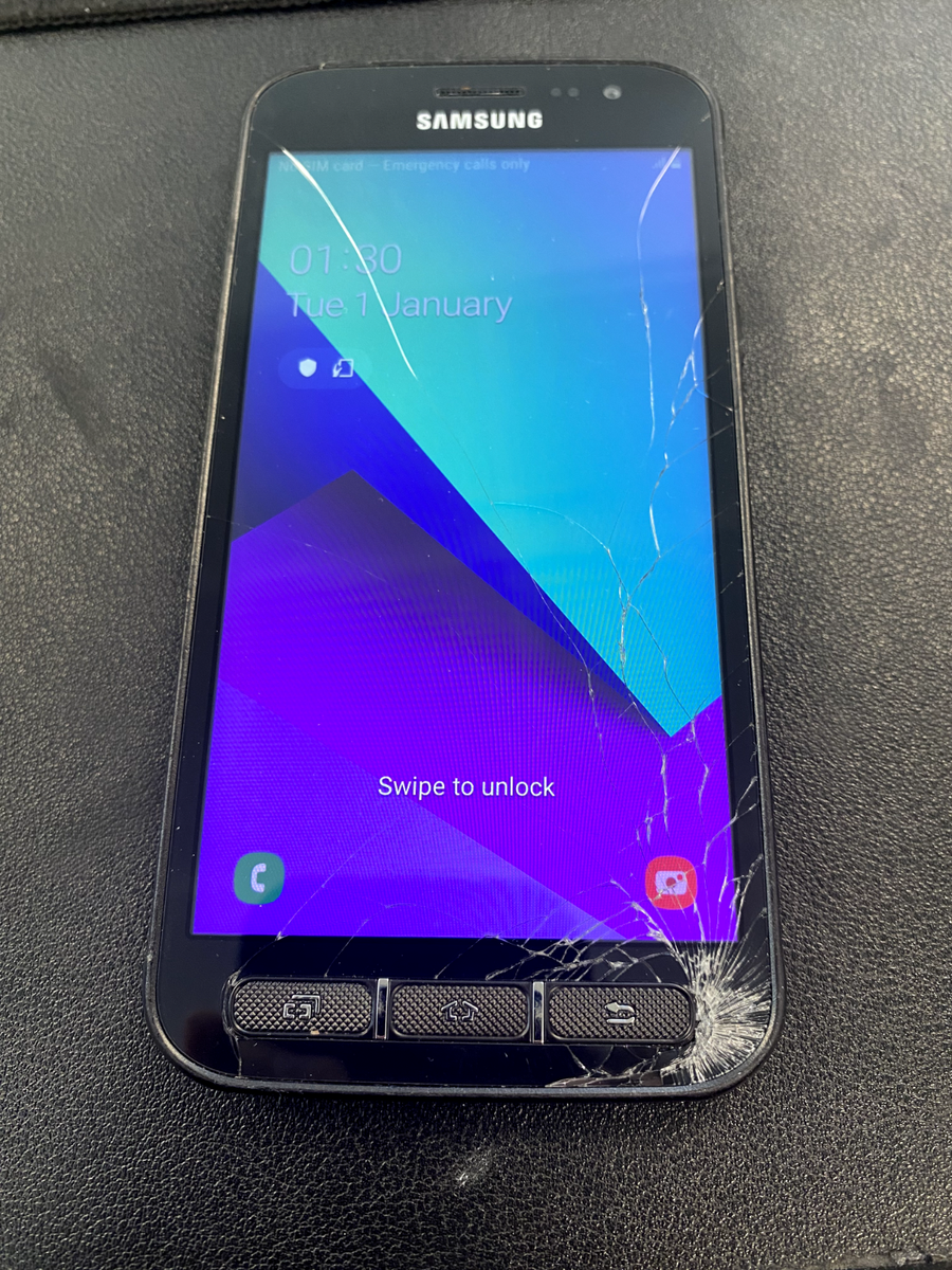 Samsung Galaxy XCover 16GB Black Locked To Vodafone- LCD Cracked