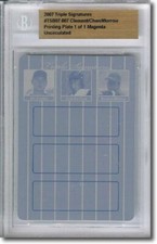 Jeff Clement * Yung-Chi Chen * Brandon Morrow Rookie Print Press Plate BGS 1/1