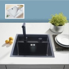 Single Bowl Hidden Kitchen Sink Square Covered Stainless Steel Square Sink Basin