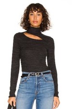 NEW Revolve n:Philanthropy Cambria Long sleeve Bodysuit Small Charcoal Cut Out