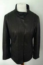 John Lewis - Real Leather Jacket Black Soft Smart Elegant Size 14