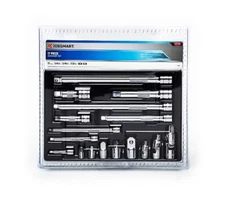 JobSmart 17 pc. Hand Tool Accessory Set 9 Extensions 5 Adapters 3 Univ Joints