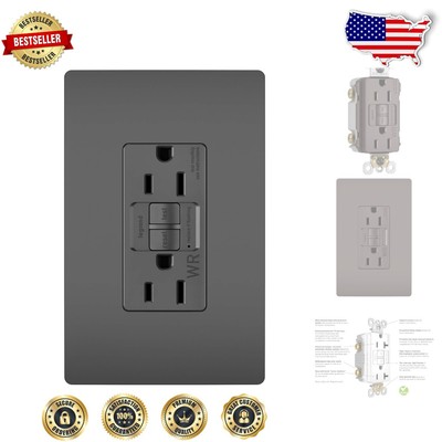 Legrand 15 Amp Self-Test Outdoor GFCI Outlet - Tamper Resistant, Black Design