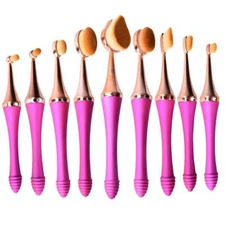 9Pcs Toothbrush Oval Makeup Brushes Set  Foundation, Concealer, BB cream, Powder