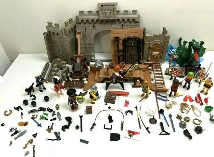 Huge lot of playmobil vintage medival castle lot of pieces and accessories