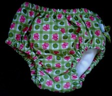 iPlay Infant Girl Green White Print Reusable Absorbent Swim Diaper Size XL NEW