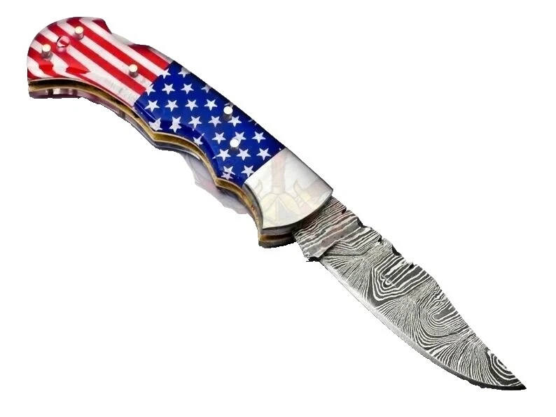 Hoja de acero de Damasco cuchillos plegables tacticals modernos de colección