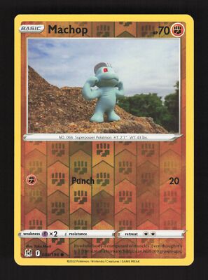 2022 Pokemon Machop 086/196 Reverse Holo Common Lost Origin