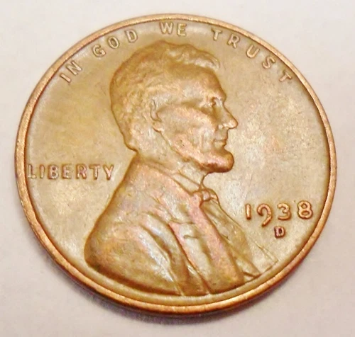 1938 D Lincoln Wheat Cent / Penny  AVE CIRCULATED  **FREE SHIPPING**