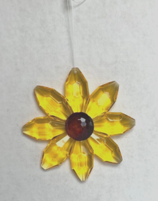 Ganz Crystal Expressions Acrylic Cheerful SUNFLOWER Ornament 4 1/2''
