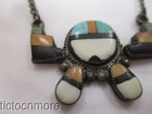 VINTAGE SIGNED ZUNI INDIAN MOSAIC STONE INLAY KNIFE WING KACHINA DANGLE TIE BAR — photo 3