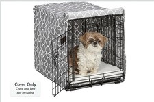 MidWest Small Dog Crate Cover Gray Fabric for 24-Inch Crates