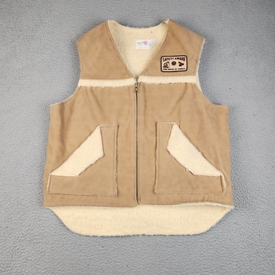 Vtg King Louie Farm Bureau Co-op Oil Company Vest Large USA Made Sherpa Lined