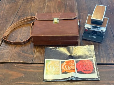 POLAROID SX-70 Land Camera Brown Untested w/ Manual and Case
