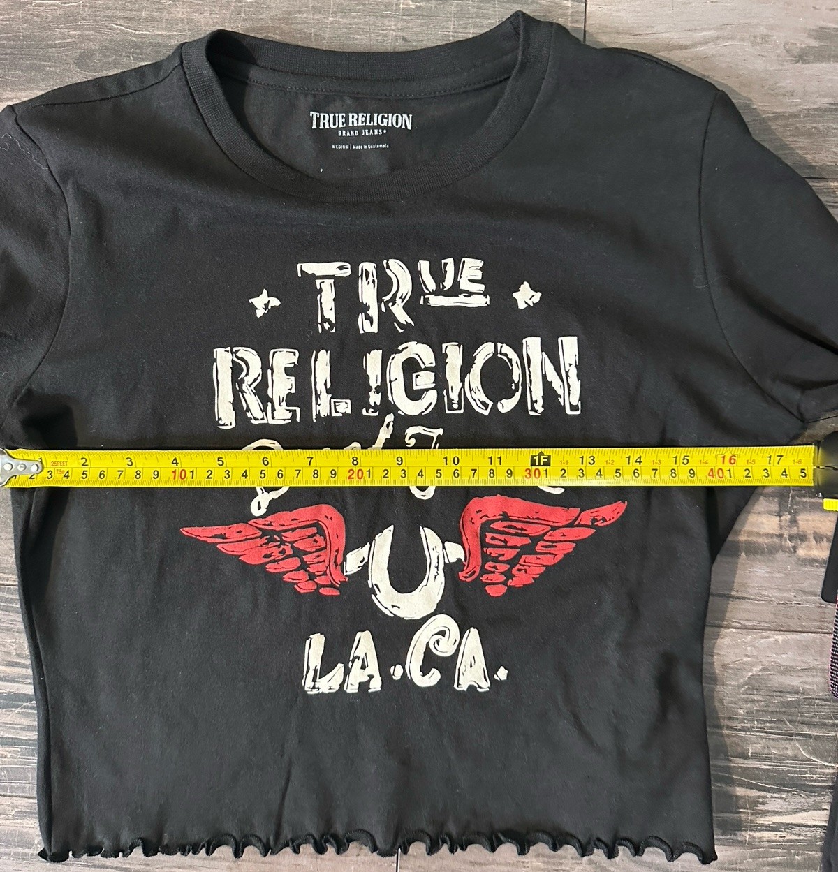 TRUE RELIGION Distressed Black Long Sleeve Baby  Tee Size Medium Brand New thumbnail 12