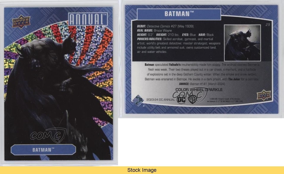 202324 Upper Deck DC Annual Color Wheel Sparkle Batman 25 READ 0nr3